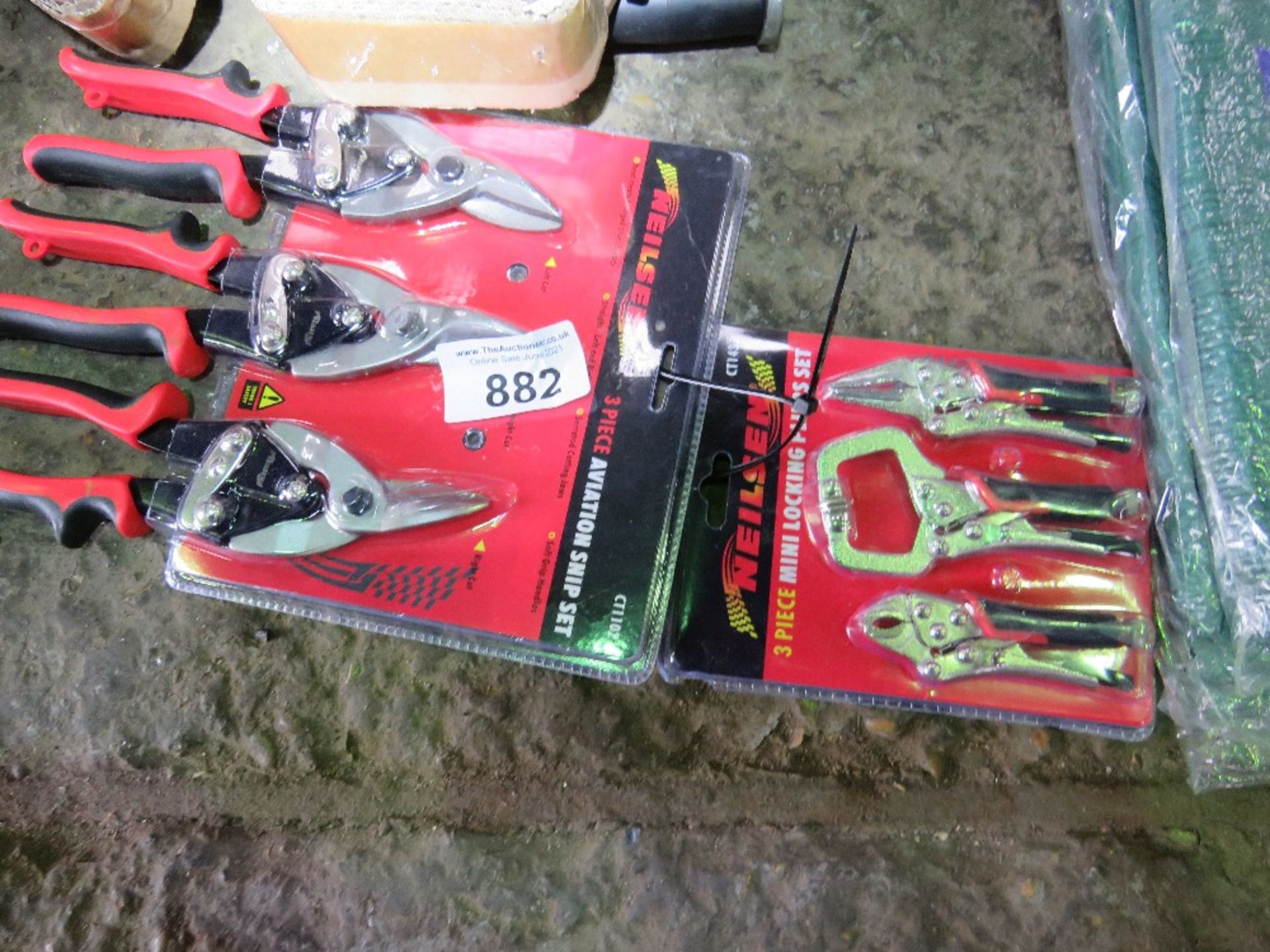 3 X TIN SNIPS PLUS 3 PLIER SETS.