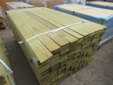 LARGE PACK OF TREATED HIT AND MISS TIMBER CLADDING 1.74M X 9.5CM APPROX.