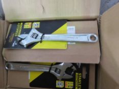 BOX OF 24 X STANLEY FATMAX 200MM ADJUSTABLE WRENCH SPANNERS.