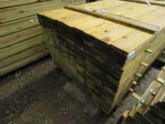 LARGE PACK OF PRESSURE TREATED FEATHER EDGE TIMBER CLADDING, 1.5M X 10CM APPROX.