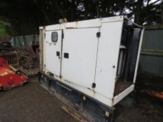 CUMMINS 110KVA RATED SILENCED GENERATOR SET, YEAR 2007. 21,938 REC HOURS. WHEN TESTED WAS SEEN TO RU