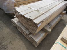 2 X BUNDLES OF UNTREATED TIMBER SLATS 7CM X 2CM @ 1.8M AND 4.5 X 1.8CM@1.83M APPROX.
