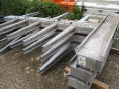 3 X HEAVY DUTY DOUBLE SIDED CANTILEVER RACKS, GALVANISED. 3.5M TOTAL HEIGHT, 0.9M ARMS, 2.14M TOTAL