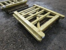 2 X SMALL SIZED WOODEN FIELD GATES, 1.2M AND 1.05M WIDTH APPROX.