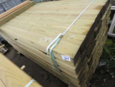 LARGE PACK OF MACHINED HIT AND MISS FENCE BOARDS, PRESSURE TREATED. 1.74M X 10CM APPROX.
