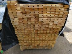 LARGE PACK OF "U" PROFILE UNTREATED WOODEN BATTENS, 1.78M LENGTH APPROX.