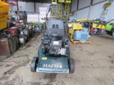 HAYTER HARRIER 48 MOWER WITH COLLECTOR. WHEN TESTED WAS SEEN TO START DRIVE AND BLADES TURNED.