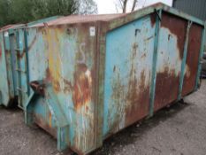 INVICTA HOOK LOADER WASTE BIN WITH FULL WIDTH REAR DOOR. PREVIOUSLY USED ON 7.5 TONNE TRUCK. 12FT LE