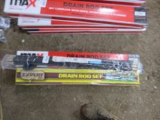 3 X BOXED ASSORTED MAKE DRAIN RODDING SETS.