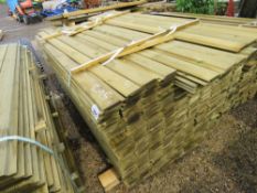 LARGE PACK OF PRESSURE TREATED SHIPLAP TIMBER CLADDING, 1.73M X 10CM APPROX.