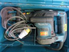 MAKITA AVT 110VOLT POWERED MEDIUM SIZED BREAKER DRILL, IN CASE. UNTESTED, CONDITION UNKNOWN.