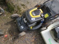 McCULLOCH WIDE CUT DRIVEN MOWER WITH COLLECTOR BAG. WHEN TESTED WAS SEEN TO DRIVE AND BLADE TURNED.