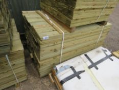 LARGE PACK OF FEATHER EDGE TIMBER CLADDING BOARDS, PRESSURE TREATED, 1.5M X 10.5CM APPROX.