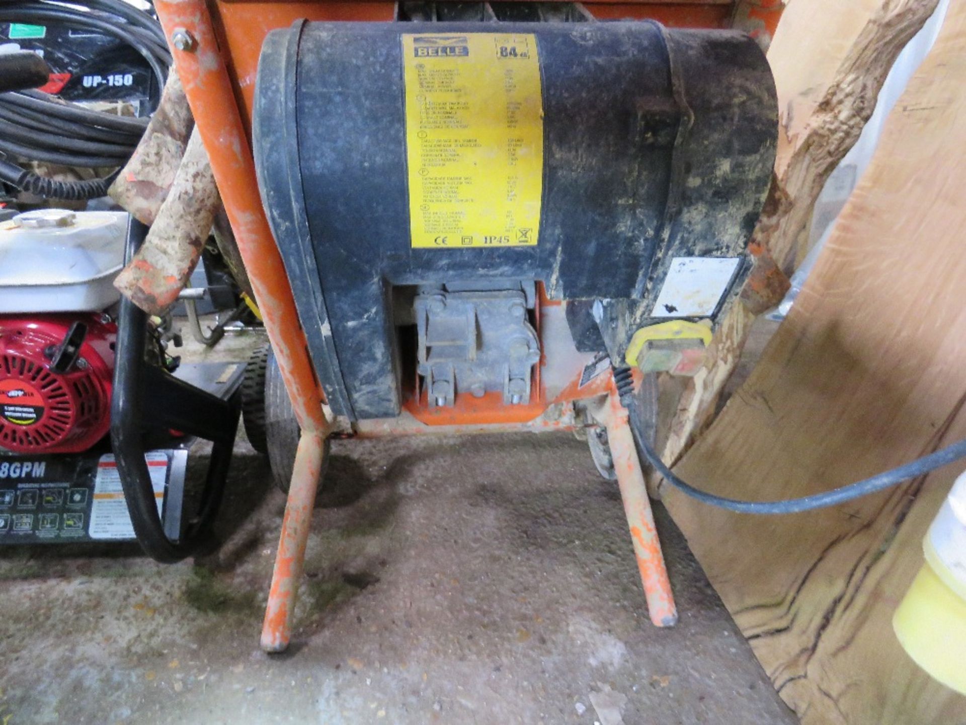 BELLE 110VOLT 4.3 SMALL SIZED CEMENT MIXER WITH STAND. - Image 2 of 3