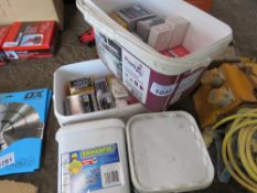 2 X BOXES OF SCREWS AND FIXINGS PLUS 2 X BOXES OF SHIMS AND WEDGES.