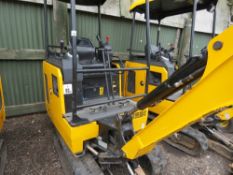 JCB 15C-1 RUBBER TRACKED MINI EXCAVATOR, YEAR 2018 BUILD. 735 RECORDED HOURS,