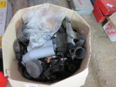 BOX OF GUTTERING PARTS, BRACKETS ETC.DIRECT FROM LOCAL COMPANY, SURPLUS TO REQUIREMENTS.