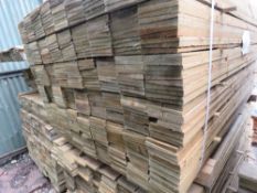 LARGE PACK OF TREATED FEATHER EDGE CLADDING TIMBER, 1.5M X 10.5CM APPROX.