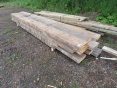 STACK OF 18NO PRE USED DENAILED TIMBER JOISTS , 11" X 3" @ 10-16FT LENGTH APPROX.