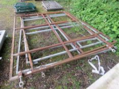 2 X PAIRS OF METAL GATE FRAMES, 2.35M HEIGHT X 3M WIDE EACH (6M SPAN APPROX EACH PAIR).