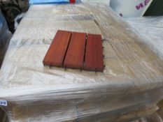 PALLET CONTAINING 25 X BOXES OF HARDWOOD PRONTODECK CLIP TOGETHER DECKING. 300MM X 300M X 35MM EACH,