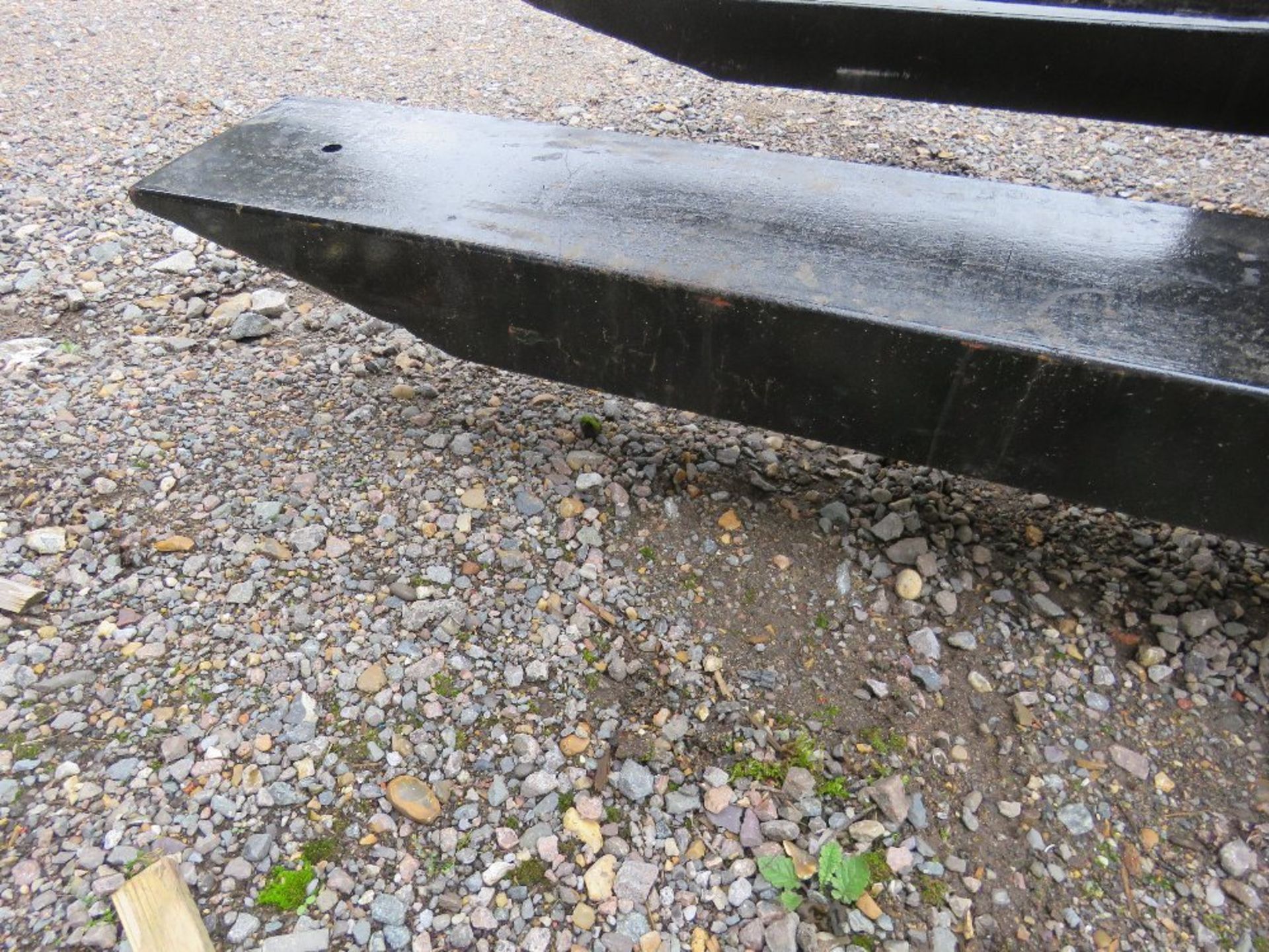 PAIR OF FORKLIFT EXTENSION TINES / SLEEVES 9FT WIDE X 7" WIDTH APPROX, WITH LOCKING PINS. - Image 3 of 3