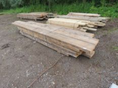 STACK OF 18NO PRE USED DENAILED TIMBER JOISTS, 11" X 3" @ 9-15FT LENGTH APPROX.