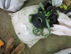 BAG OF ASSORTED SAFETY HARNESS AND RELATED ITEMS, UNTESTED.