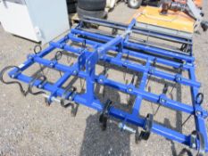 TRACTOR MOUNTED MENAGE LEVELLER WITH REAR CRUMBLER, 6FT WIDE APPROX. UNUSED.