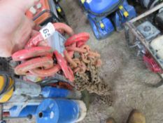 SET OF LIFTING CHAINS WITH SHORTENERS, UNTESTED.