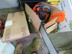 2 X DEKO PETROL ENGINED CHAINSAWS, IN BOXES, UNUSED. NO VAT ON HAMMER PRICE.