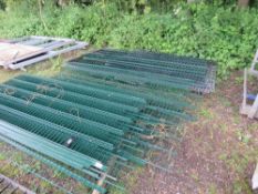 LARGE QUANTITY OF METAL MESH FENCING SECTIONS. MAJORITY OF THE GREEN ONES ARE HIGH SECURITY TYPE.