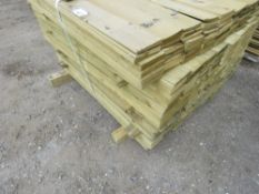 PACK OF TREATED FEATHER EDGE FENCE CLADDING TIMBER, 104.5CM X 10CM WIDE APPROX.