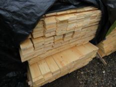 LARGE PACK OF MACHINED HIT AND MISS FENCE BOARDS, UNTREATED, 95MM X 7MM APPROX @ 1.25-1.5M LENGTH AP