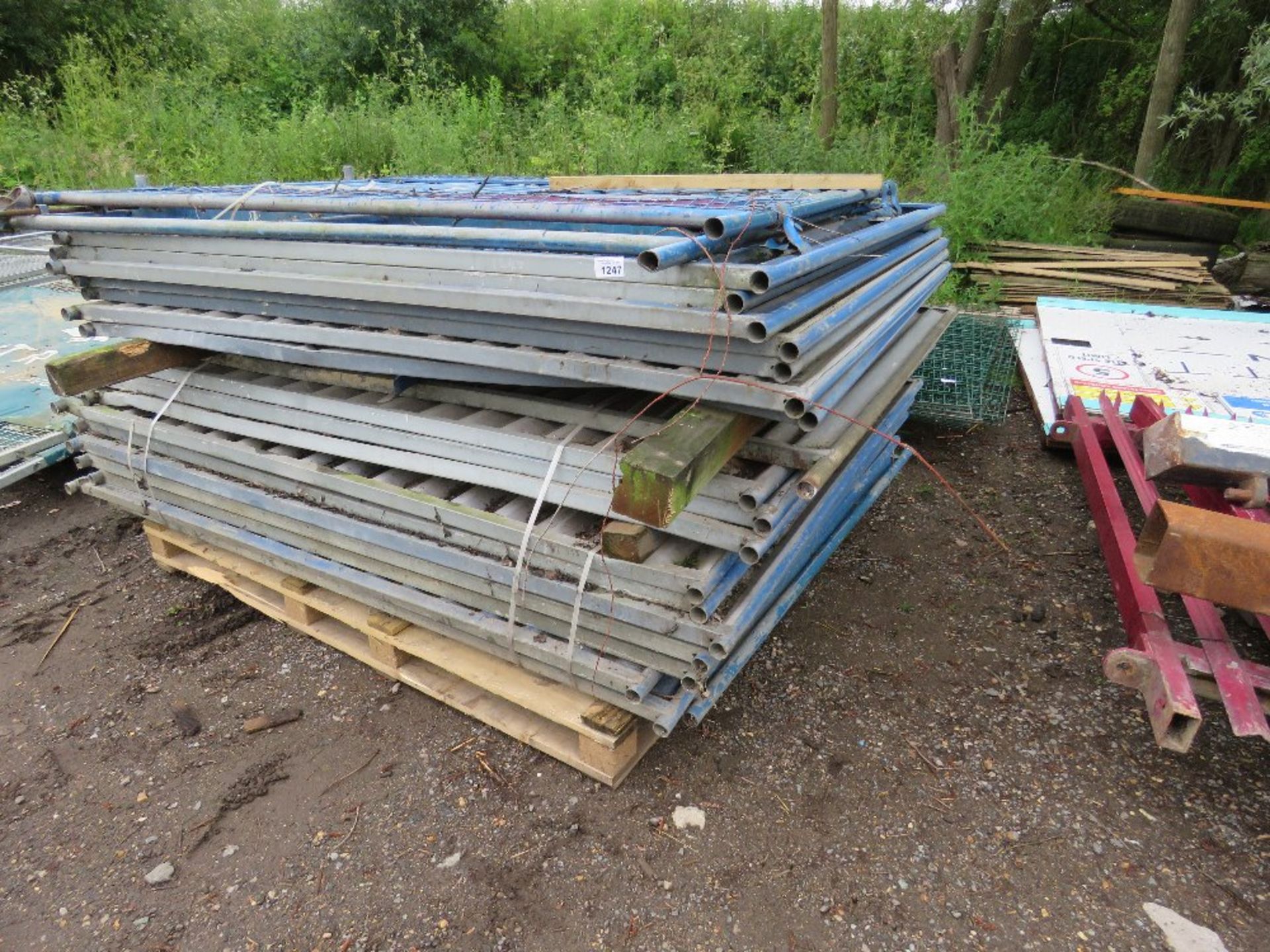 STACK OF SOLID TEMPORARY FENCE PANELS, 23NO IN TOTAL APPROX.