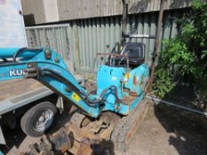 KUBOTA K008 MICRO EXCAVATOR WITH 4 X BUCKETS. SN;3783. 3167 REC HRS. DIRECT FROM LOCAL BUILDING COMP