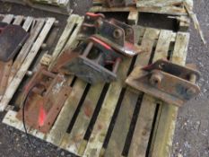 PALLET CONTAINING 5 X ASSORTED EXCAVATOR MOUNTING BRACKETS / HEADS. SOURCED FROM MAJOR UK ROADS CONT