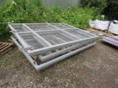 FOLDING 2 SECTION YARD ENTRANCE GATES, 40FT TOTAL SPAN. EXTRA HEAVY DUTY, 2.35M HEIGHT.