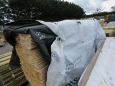 PACK OF UNTREATED SHIPLAP TIMBER FENCE CLADDING, 1.73M LENGTH X 95MM WIDTH APPROX.
