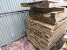 LARGE STACK OF FEATHER EDGE FENCE CLADDING TIMBER, MOSTLY 1.75M LENGTH, SOME ARE 1.5M APPROX. ALL AR