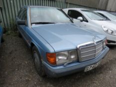 MERCEDES 190 PETROL SALOON CAR, AUTO, REG:G742 APU. EXHAUST BLOWING. 138,616 REC MILES. WHEN TESTED