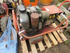 5KVA RATED DIESEL HANDLE START GENERATOR WITH HANDLE. UNTESTED, CONDITION UNKNOWN. NO VAT ON HAMMER