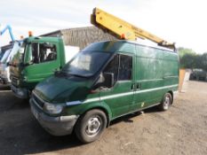 FORD TRANSIT BOOM LIFT CHERRY PICKER VAN REG:HN02 XOG. VERSALIFT EUROTEL 36NF LIFT EQUIPMENT FITTED.