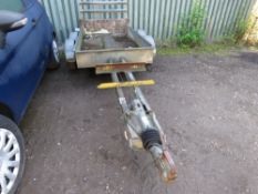 TWIN AXLED MINI DIGGER TRAILER WITH LONG DRAWBAR. BED SIZE IS 7FT X 4FT APPROX.