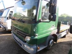 MERCEDES 7.5TONNE FLAT BED LORRY REG:GN55 NUP. MANUAL GEARBOX. STEEL CHEQUER PLATE BODY, 12FT LENGTH