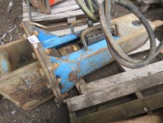 BLUE EXCAVATOR BREAKER ON 50MM PINS. 8TONNE MACHINE RATED.