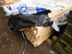 LARGE PACK OF UNTREATED "H" PROFILE TIMBER RAILS, 50MMX35MM APPROX.