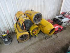 5 X PROPANE SPACE HEATERS, UNTESTED, CONDITION UNKNOWN.