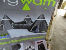 9 X GIGWAM CAMPING / FESTIVAL TENTS. COMPRISING SLEEPING /ACCESS TUNNEL PLUS WIGWAM TEEPEE AREA.