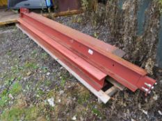 3 X RED RSJ STEELS, 9FT-10FT LENGTH APPROX.